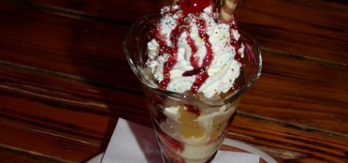 Tropical ice cream sundae